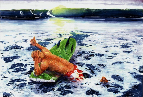 Surfing #8
19 x 28” - $300
Matted, blue frame
18 x 12” Matted Giclée Print - $45